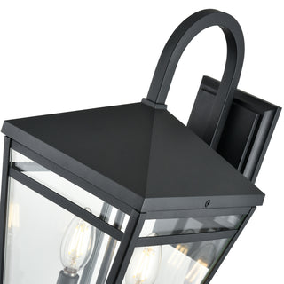 Seager 2-Light Outdoor Wall Sconce Textured Black