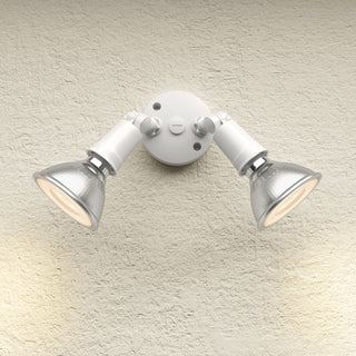 2-Light Security Flood Lights Matte White