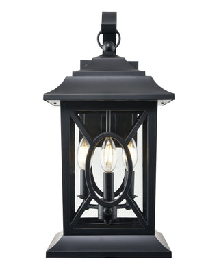 Allbert 3-Light Outdoor Wall Sconce Powder Coated Black