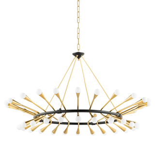 Aries Chandelier In VINTAGE POLISHED BRASS/BLACK BRASS Finish