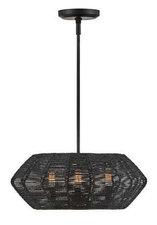Luca Small Convertible Drum Chandelier In Black Finish