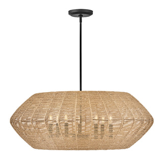 Luca Large Convertible Drum Chandelier In Black Finish