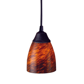 Classico 5'' Wide 1-Light Pendant - Dark Rust with Espresso Glass (LED)