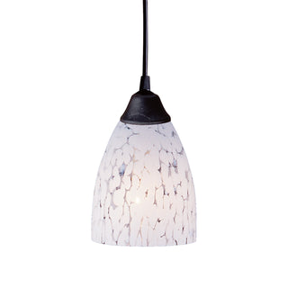 Classico 5'' Wide 1-Light Pendant - Dark Rust with Snow White Glass (LED)