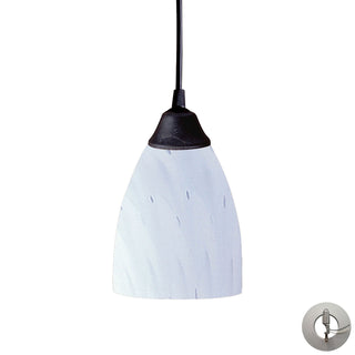 Classico 5'' Wide 1-Light Pendant - Dark Rust with Simple White Glass (Includes Adapter Kit)