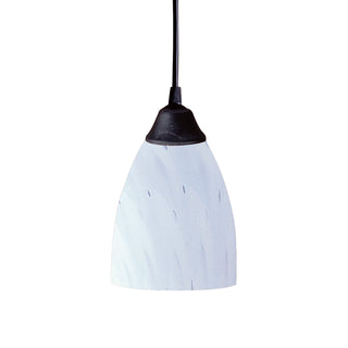 Classico 5'' Wide 1-Light Pendant - Dark Rust with Simple White Glass