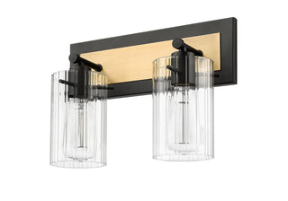 Gasol 2-Light Vanity Matte Black / Vintage Brass