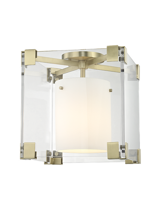 Achilles Semi Flush Aged Brass