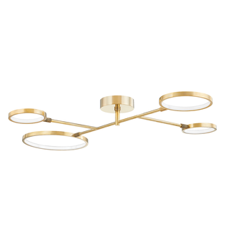 Saturn Semi Flush Aged Brass