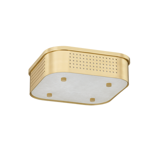 MADISON SQUARE FLUSH MOUNT with AGED BRASS Finish