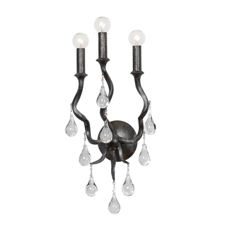 Aveline Wall Sconce Black Silver Leaf