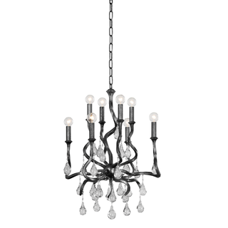 Aveline Chandelier Black Silver Leaf