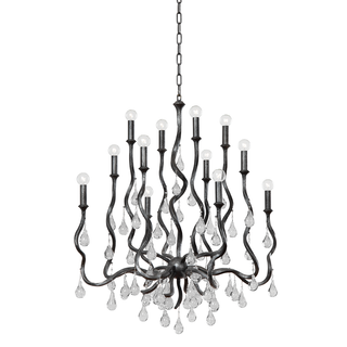 Aveline Chandelier Blackened Silver Leaf