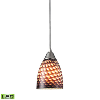 Arco Baleno 5'' Wide 1-Light Pendant - Satin Nickel with Cocoa Glass (LED)