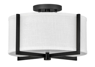 Axis Off White Medium Semi-Flush Mount in Black
