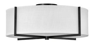 Axis Off White Large Semi-flush Mount In Black Finish