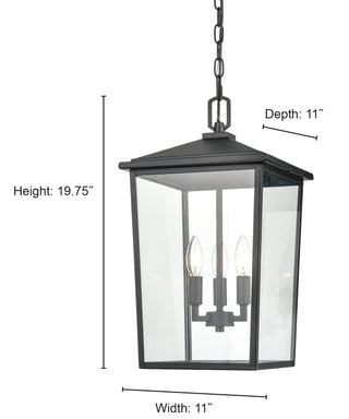 Fetterton 3-Light Outdoor Hanging Lantern Powder Coated Bronze