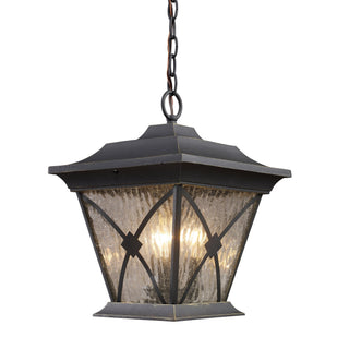 RUTLAND SQUARE 1-LIGHT OUTDOOR PENDANT in HAZLENUT BRONZE