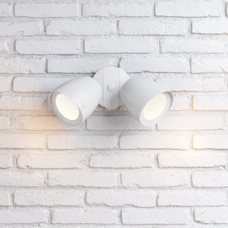 4.25" High 2-Light LED Outdoor Security Flood Light - Matte White