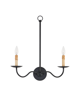 Saxon Double-Light Black Wall Sconce