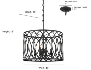 Arelyn 4-Light Pendant light Matte Black