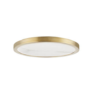 Woodhaven Flush Mount with Aged Brass Finish