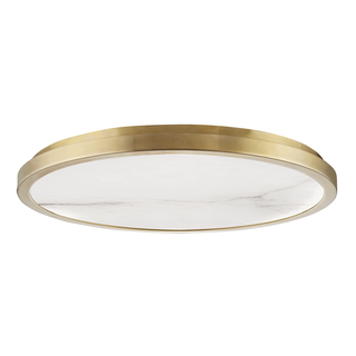 Woodhaven Flush Mount with Aged Brass Finish