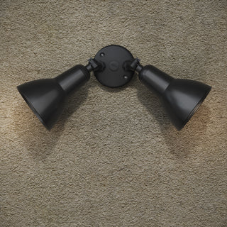 2-Light Security Flood Lights Powder Coated Black
