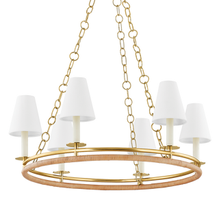 SWANTON CHANDELIER with AGED BRASS Finish