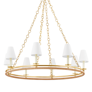 SWANTON CHANDELIER with AGED BRASS Finish