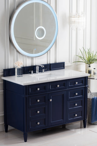 48 Inch Brittany Freestanding Vanity in Victory Blue / Eternal Jasmine Pearl Top