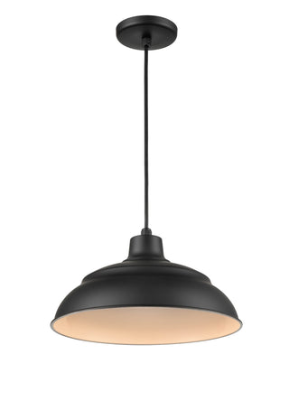 R Series 1-Light Cord Hung Warehouse Satin Black