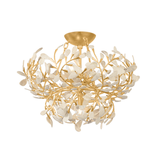 MAYBROOK Semi Flush with VINTAGE GOLD LEAF Finish