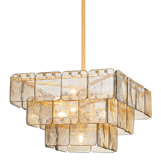 REGAL Chandelier In VINTAGE GOLD LEAF Finish