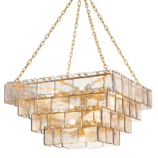 REGAL Chandelier In VINTAGE GOLD LEAF Finish