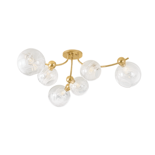 ASTRAIA Semi Flush In Vintage Brass Finish