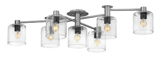 Axel Large Adjustable Semi-flush Mount In Brushed Nickel Finish