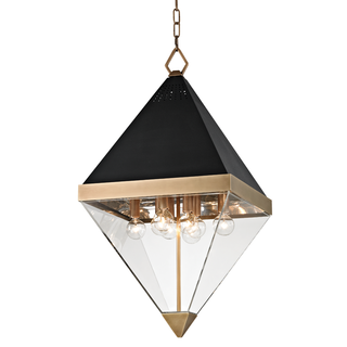 Coltrane Lantern with Aged Brass Finish
