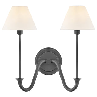Greta Medium Two Light Sconce in Blackened Brass