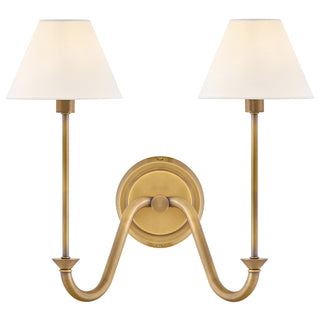 Greta Medium Two Light Sconce in Heritage Brass