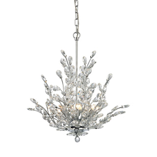 Crystique 20'' Wide 6-Light Chandeliers - Polished Chrome