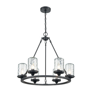 Torch 26'' Wide 6-Light Outdoor Pendant - Charcoal Black