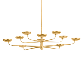 TAORMINA Chandelier with VINTAGE GOLD LEAF Finish