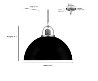 Artistan 1-Light Pendant Light Vintage Brass/Matte Black