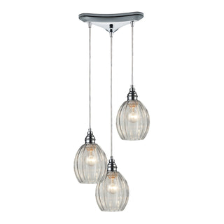 Danica 10'' Wide 3-Light Pendant - Polished Chrome