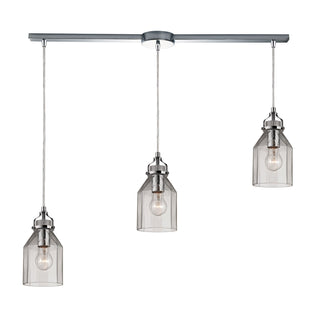 Danica 36'' Wide 3-Light Slim Pendant - Polished Chrome with Clear Glass