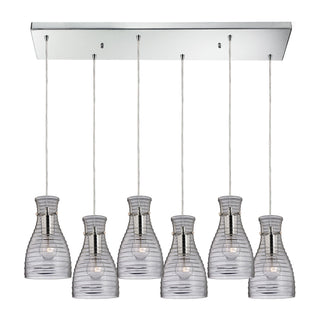 Strata 9'' Wide 6-Light Mini Pendant - Polished Chrome