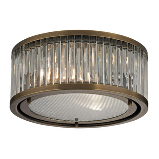 Linden Manor 12'' Wide 2-Light Flush Mount - Aged Brass