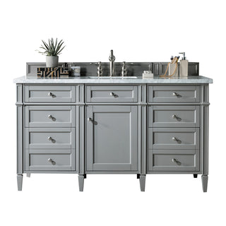 60 Inch Brittany Freestanding Vanity in Urban Gray / Carrara White Top