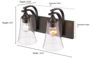 Natalie 2-Light Vanity Rubbed Bronze